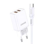 Jokade Wall Charger with Cable USB-A to Type-C Dual Port JB024 3A, White