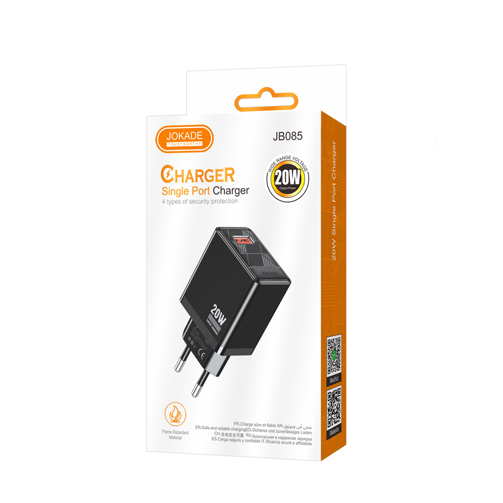 Jokade Wall Charger 1*USB-A 5A,20W JB085, Black - Image 2