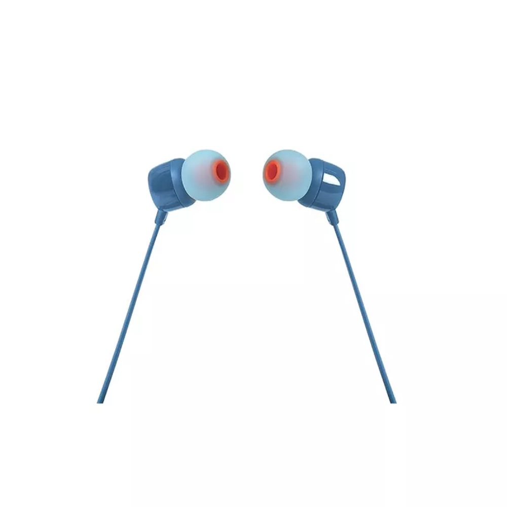 JBL Earphones 3.5mm with Mic Tune 110, Blue - Image 2