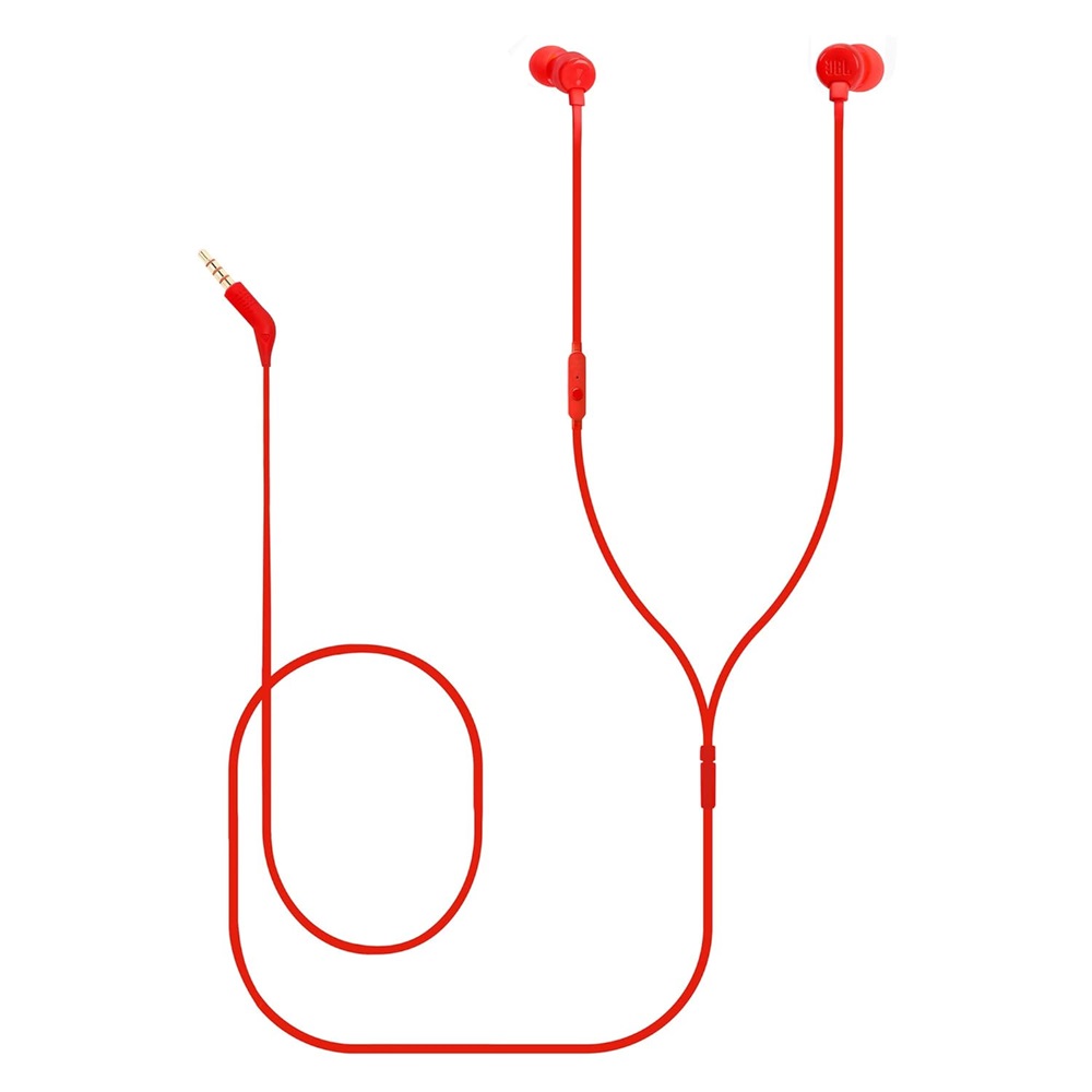 JBL Earphones 3.5mm with Mic Tune 110, Red - Image 3