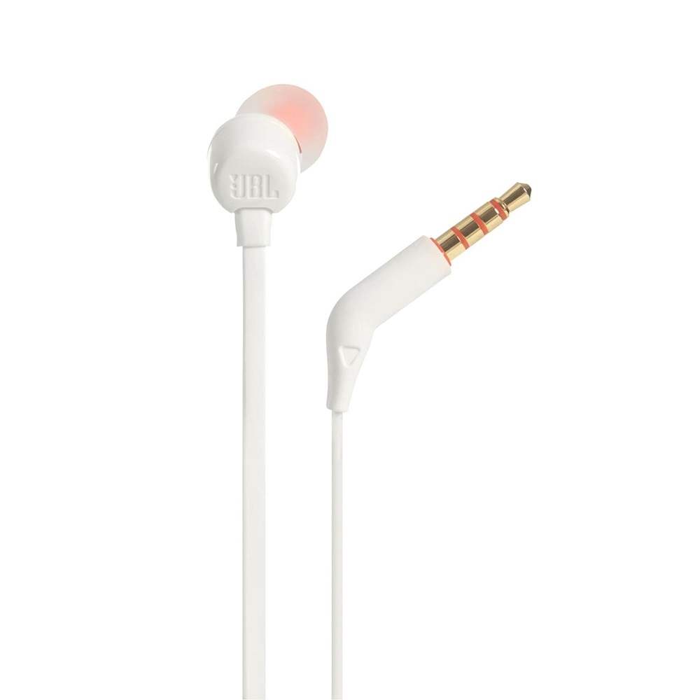 JBL Earphones 3.5mm with Mic Tune 110, White - Image 2