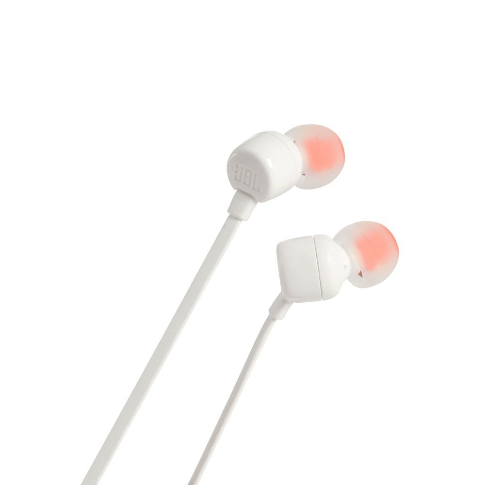 JBL Earphones 3.5mm with Mic Tune 110, White - Image 3
