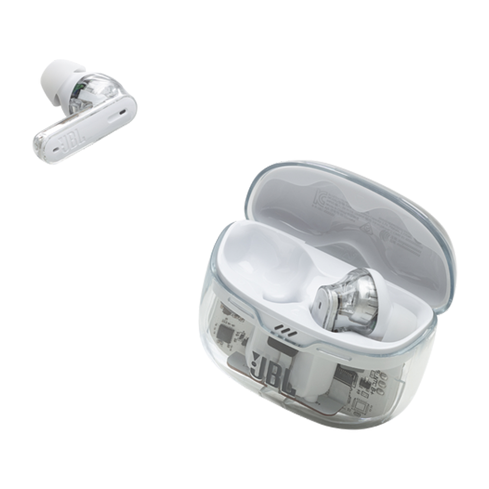 JBL Earphones TWS Tune Beam Ghost Edition, White - Image 3