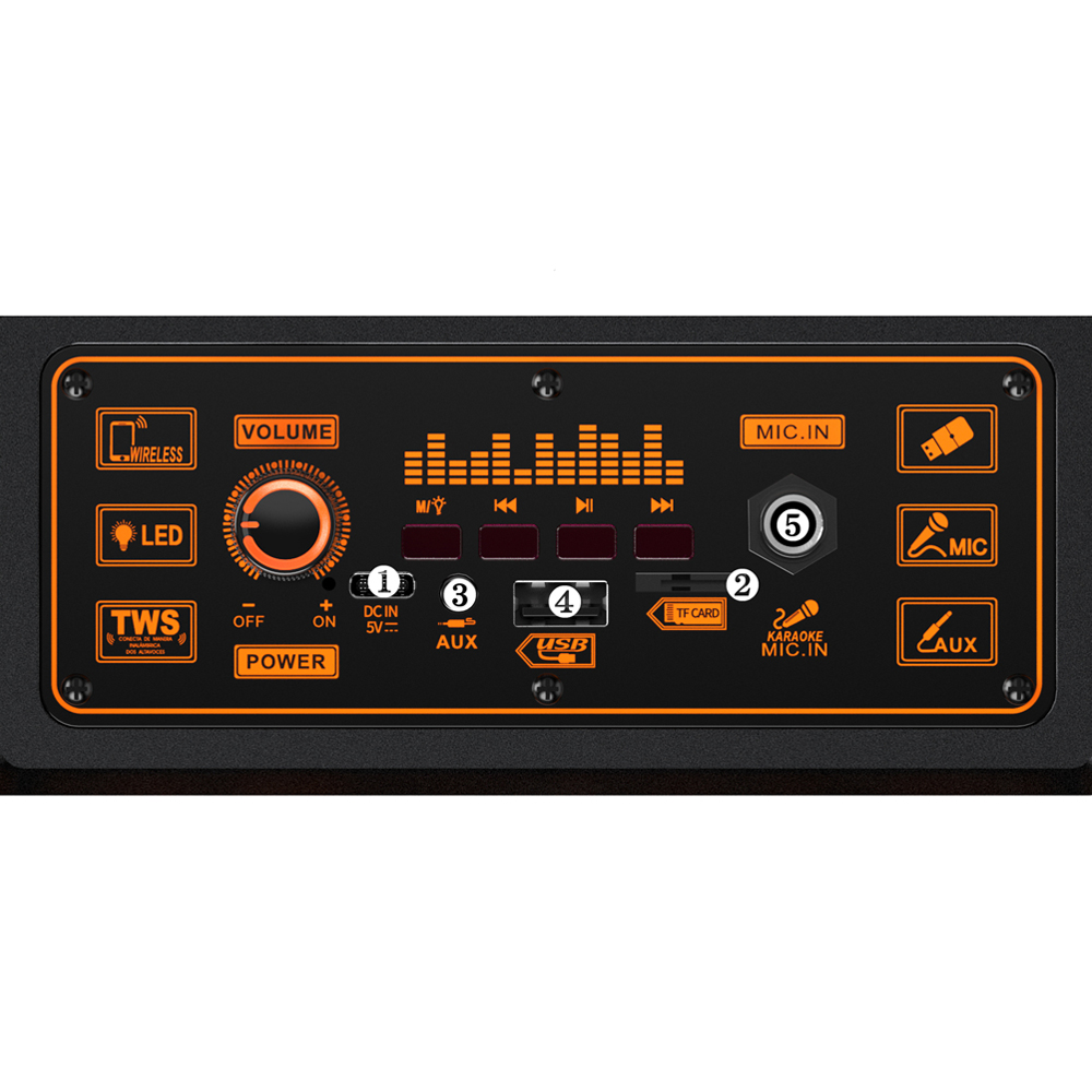 Jokade Party Speaker JD032, 20W, 8", Battery 2400mAh, Black - Image 3