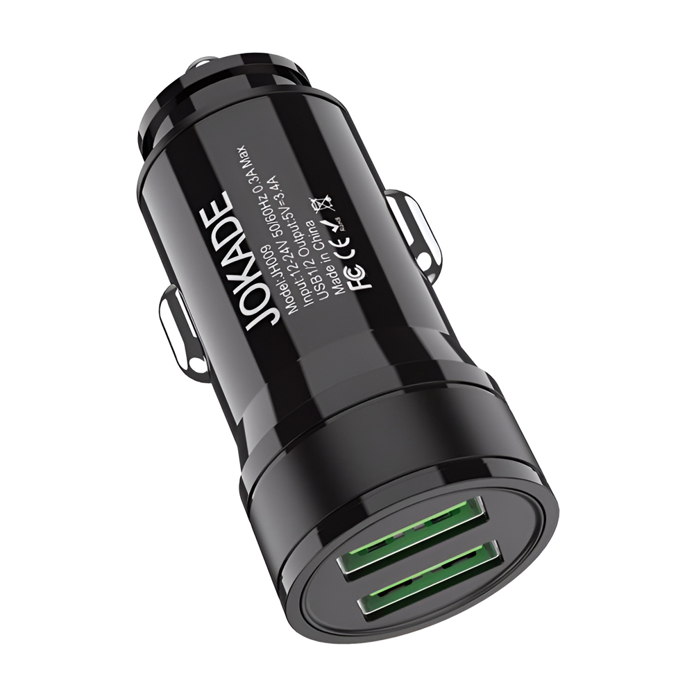 Jokade Car Charger 2*USB-A 3.4A JH009, Black - Image 2