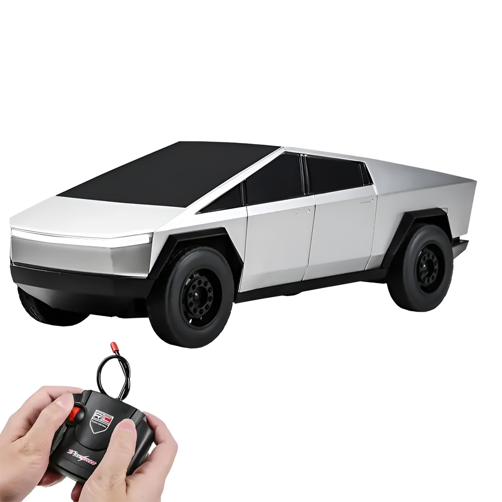 AiJH 2.4G RC Car Tesla Cybertruck 1:14, Silver - Image 2