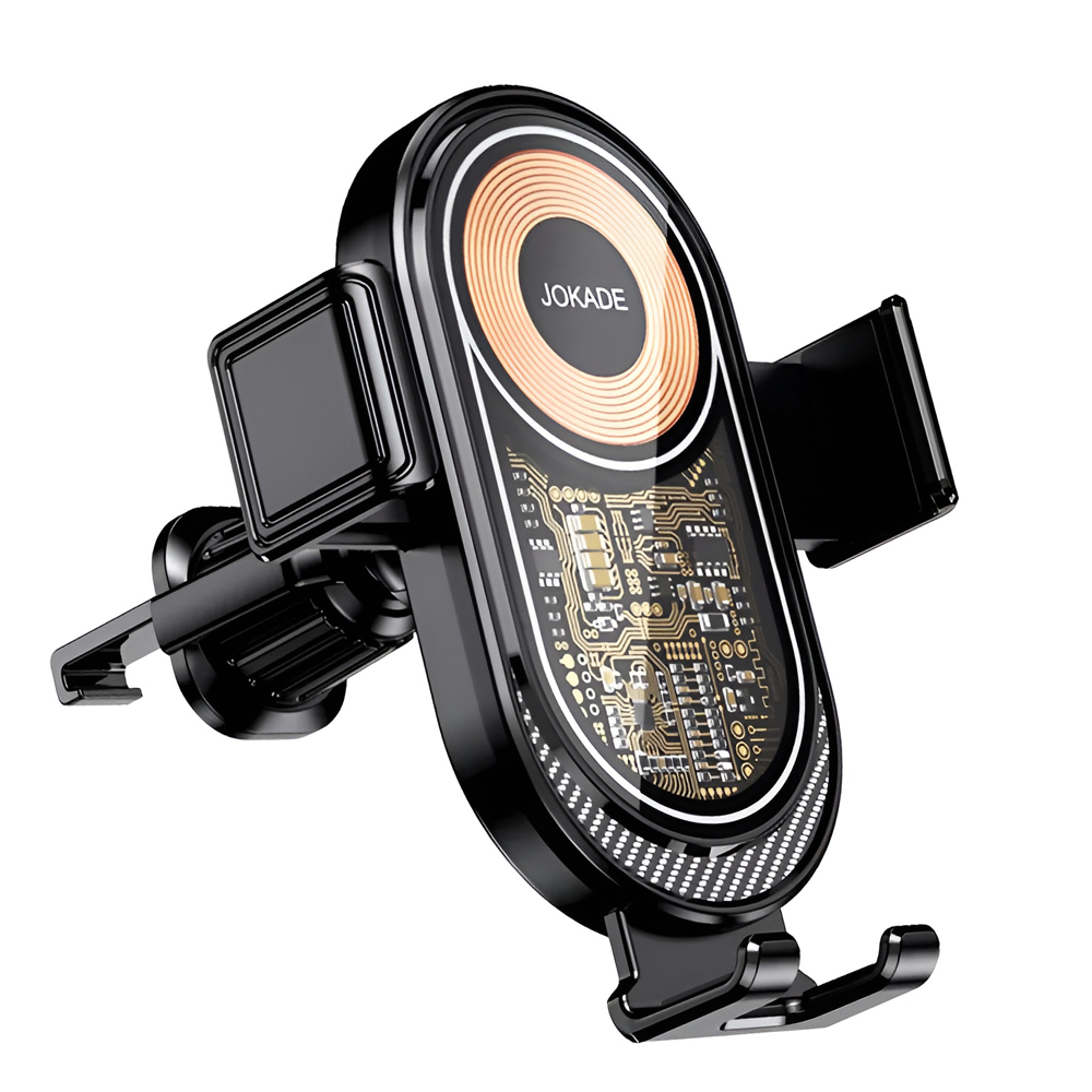 Jokade Car Holder Wireless Automatic Air Outlet Spiral Hook 15W JH020, Black - Image 2