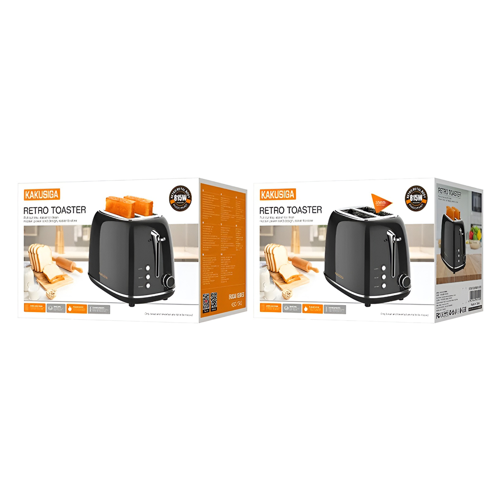 Toaster Retro,Inox, 800W, KSC-1542, Black - Image 2