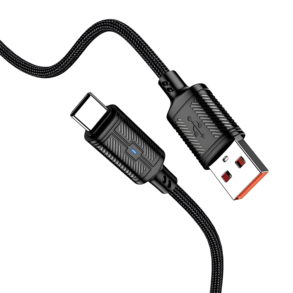 Jokade Cable USB to Type- C 3A 1.2m Intelligent Power-off JA049, Black - Image 2