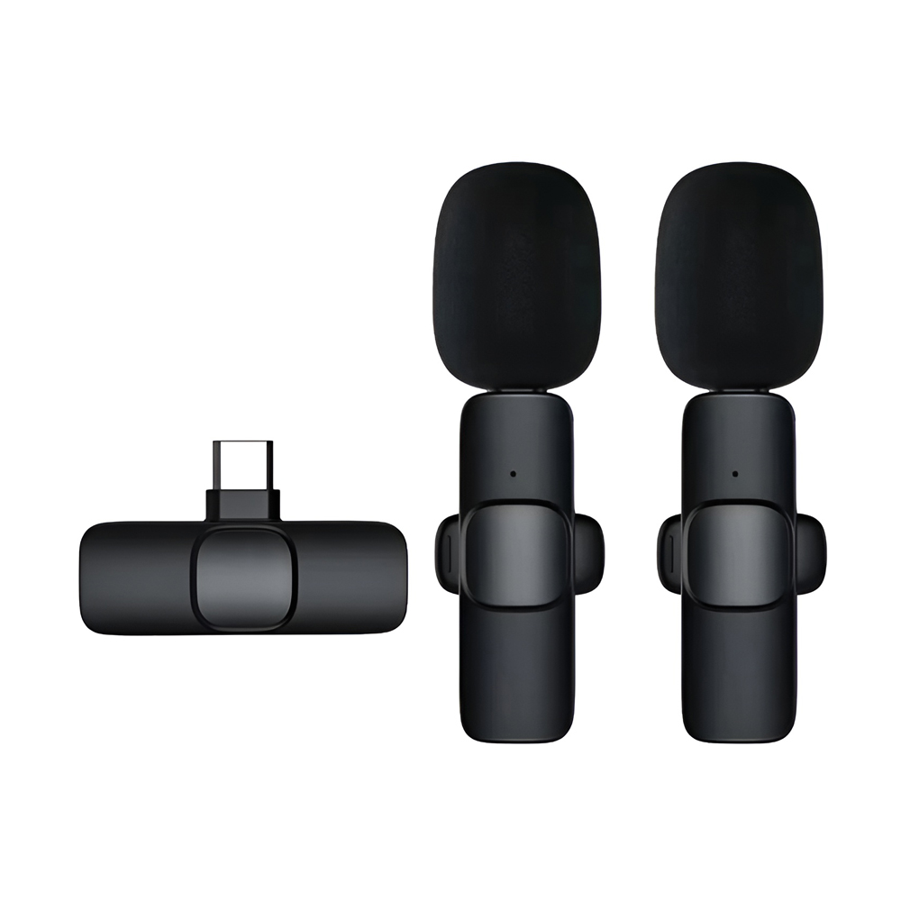 K9 Mini 14 2.4GHz Wireless Microphone Type-C Connector with Adapter , Black - Image 2