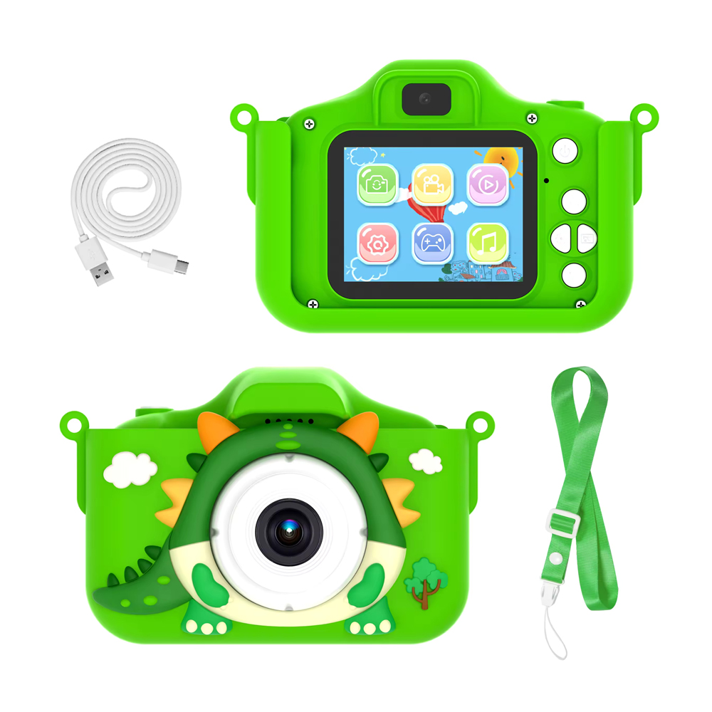 Digital Kids Camera Crocodile with microSD, Green - Image 3
