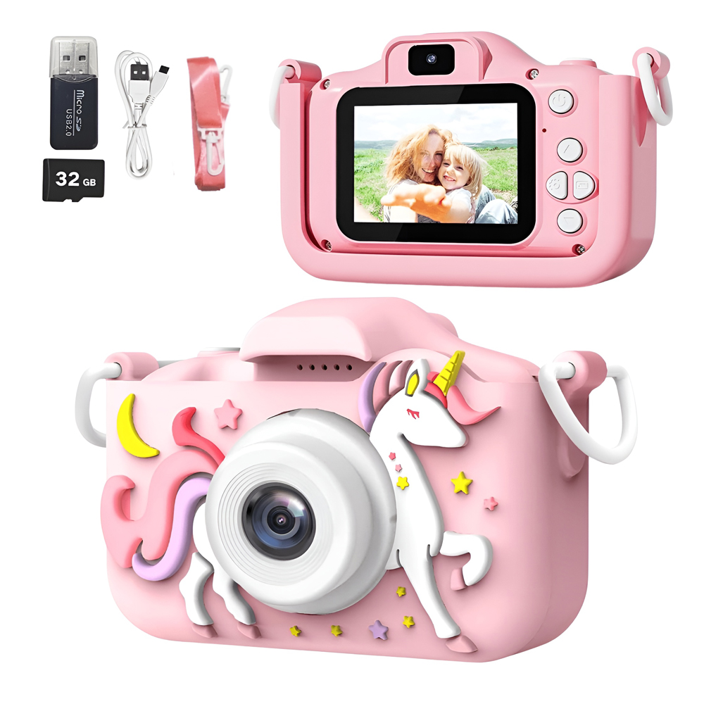 Digital Kids Camera Unicorn with microSD, Pink - Image 3