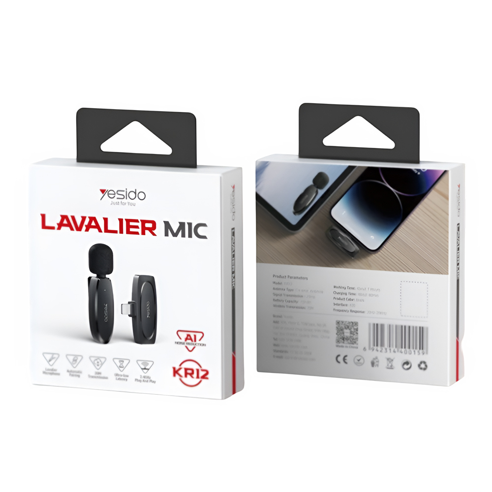 Yesido Digital Single Wireless Microphone (Lightning) KR12, Black - Image 3