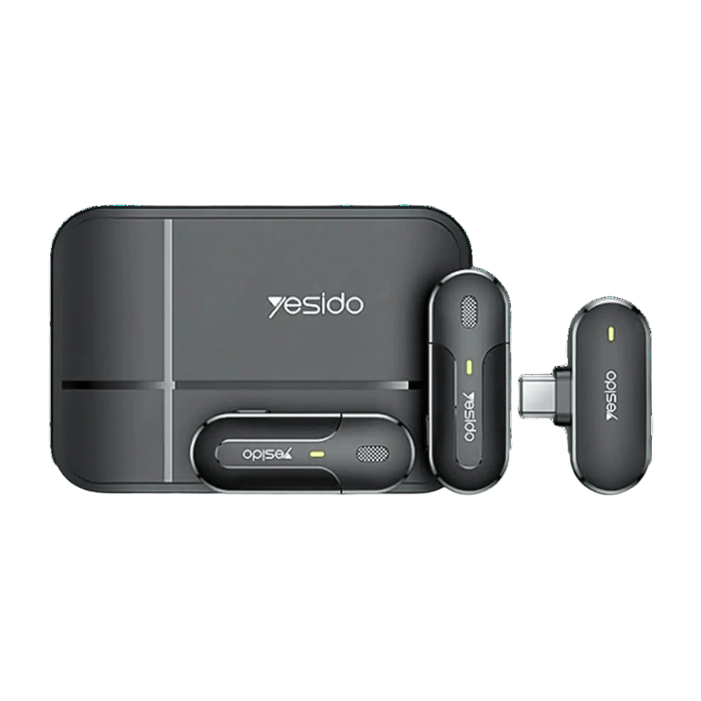 Yesido 2 in1 Lavalier Microphone (Type-C) KR17, Black - Image 2