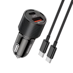 Ksiga Car Charger with Cable Type-C toType-C 38W KSC-678 Ruilian, Black