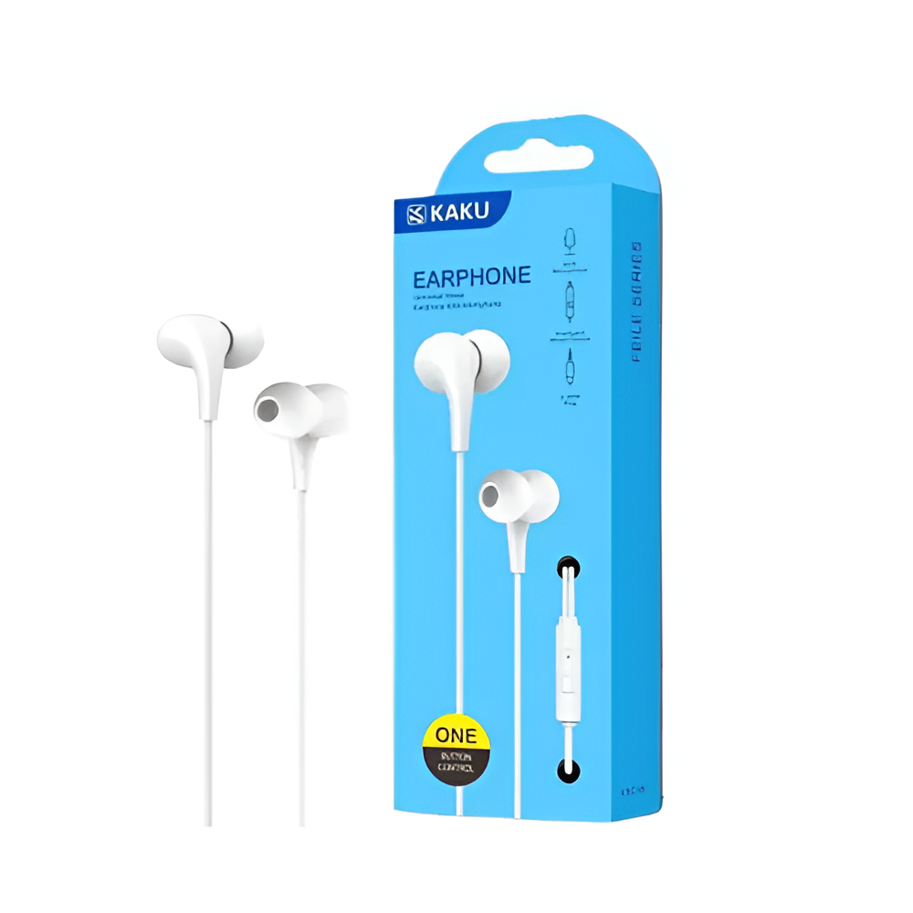 Ksiga Earphones 3.5mm with Mic Feile KSC-403, White - Image 2