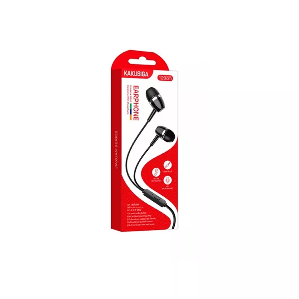 Ksiga Earphones 3.5mm with Mic Jiaxuan KSC-659, Black - Image 3