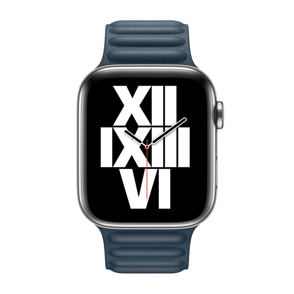 Leather Apple Watch Strap 38/40/41mm M/L Blue - Image 2