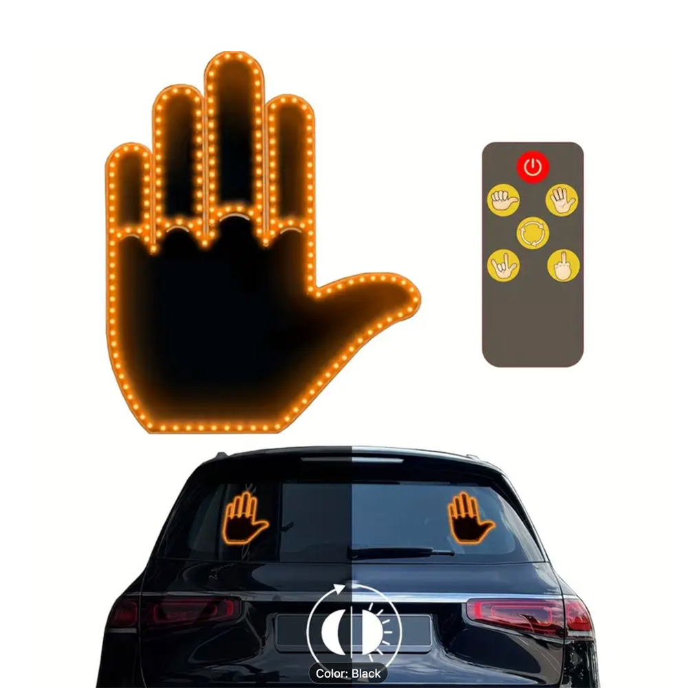 LED Neon Hand Gesture Light for Cars with Remote Control, Finger Accent Lights, Black - Image 3
