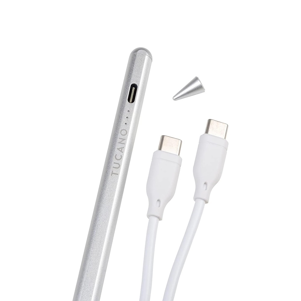 Tucano Stylus Pen Active Magnetic for iPad 7/8/9/10th gen | Air 10.9 4/5th gen | Pro 11 3/4th gen | Pro 12.9 5/6th gen | iPad Mini, Silver - Image 3