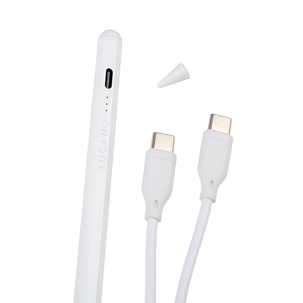 Tucano Stylus Pen Active Magnetic for iPad 7/8/9/10th gen | Air 10.9 4/5th gen | Pro 11 3/4th gen | Pro 12.9 5/6th gen | iPad Mini, White - Image 2
