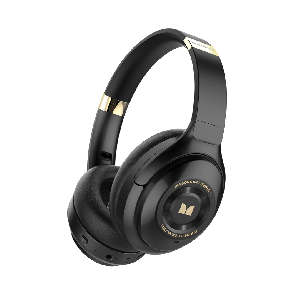 Monster On-Ear Headphones with MIC Bluetooth Persona ANC, Black