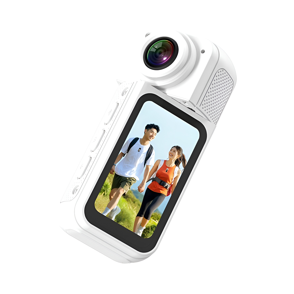 Mini Action Camera S70 Lens 2.7K, 180 Rotation, White - Image 3