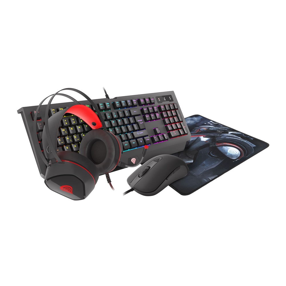 Genesis 4 in 1 Combo Cobalt 330 Keyboard+Mouse+Mouse Pad+Headset, US Layout