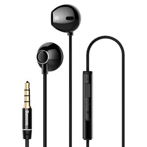 Baseus Half In-Ear Earphones Encok 3.5mm with Mic H06, Black