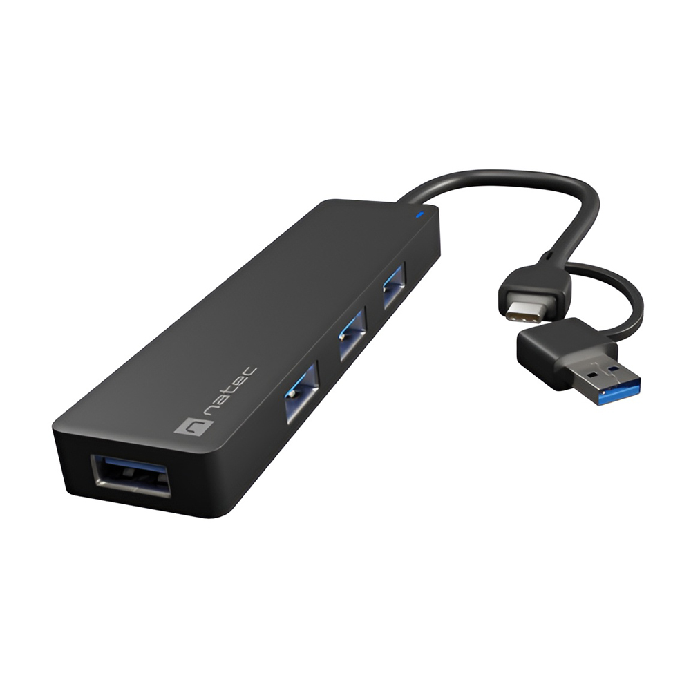 Natec Mayfly 4-Port Black +Usb-A Adapter - Image 3