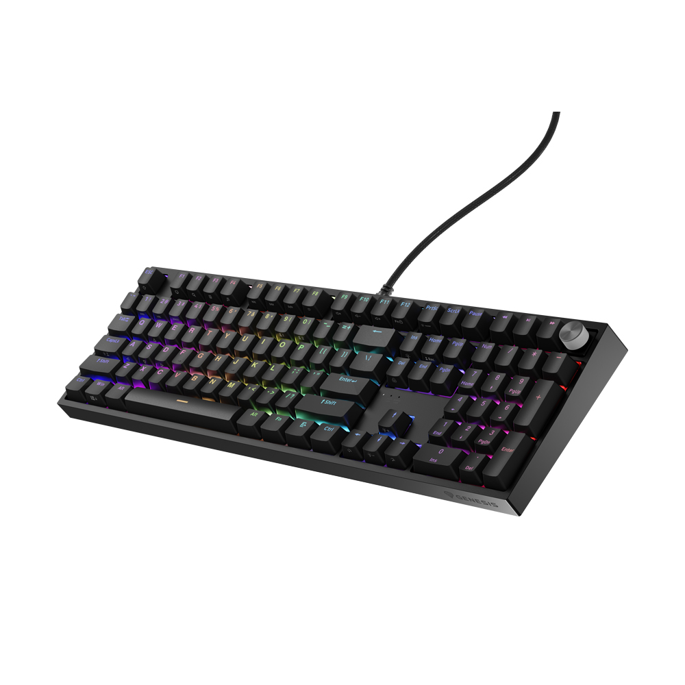 Genesis Mechanical Keyboard Thor 404 US Layout RGB Backlight Mechanical Black Gateron Yellow Pro - Image 3