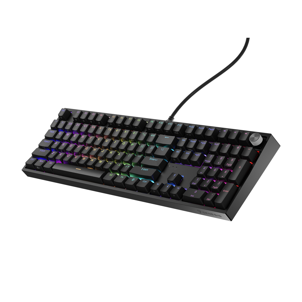 Genesis Mechanical Keyboard Thor 404 US Layout RGB Backlight Mechanical Black Oetemu Peach Silent - Image 3
