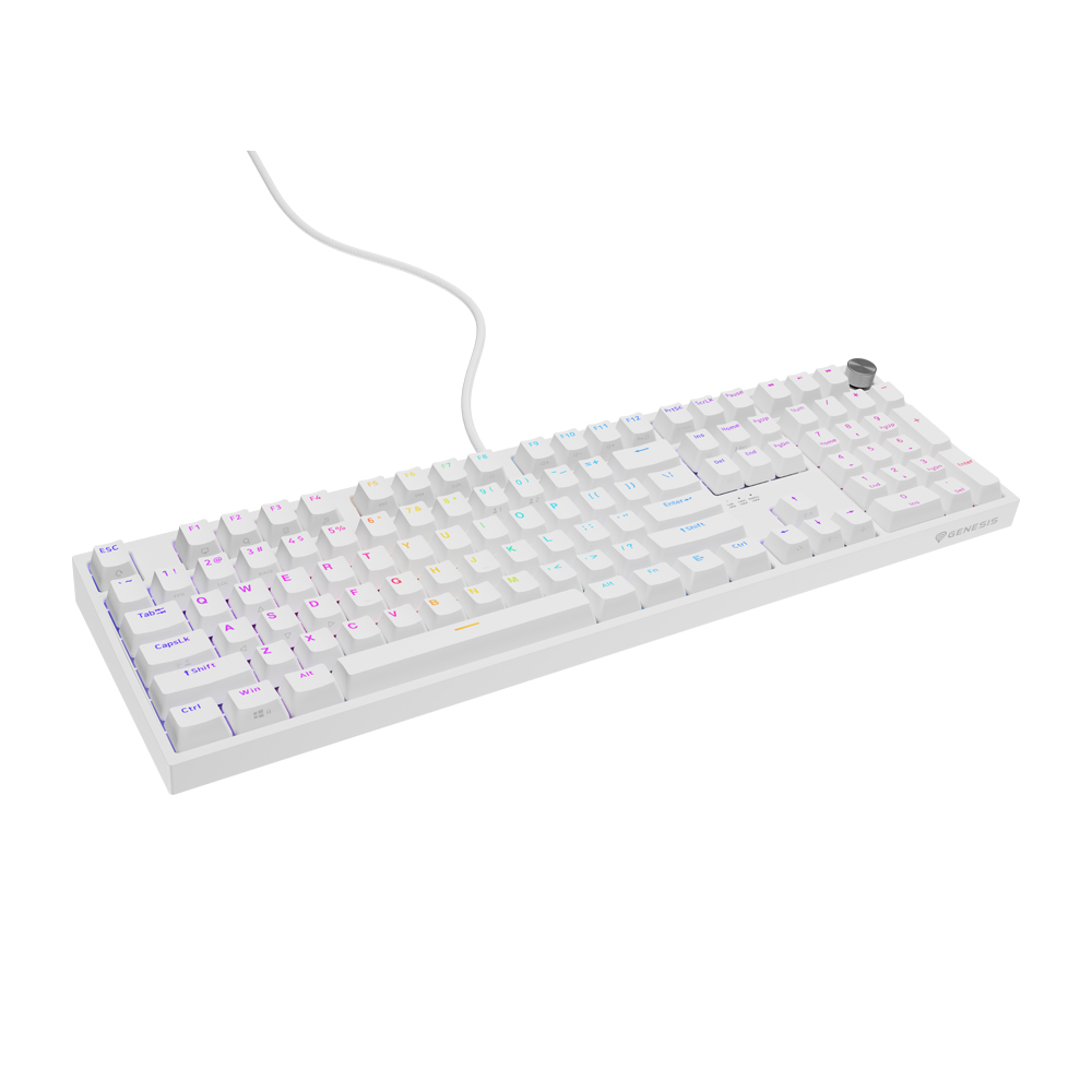 Genesis Mechanical Keyboard Thor 404 US Layout RGB Backlight Mechanical White Oetemu Peach Silent - Image 2