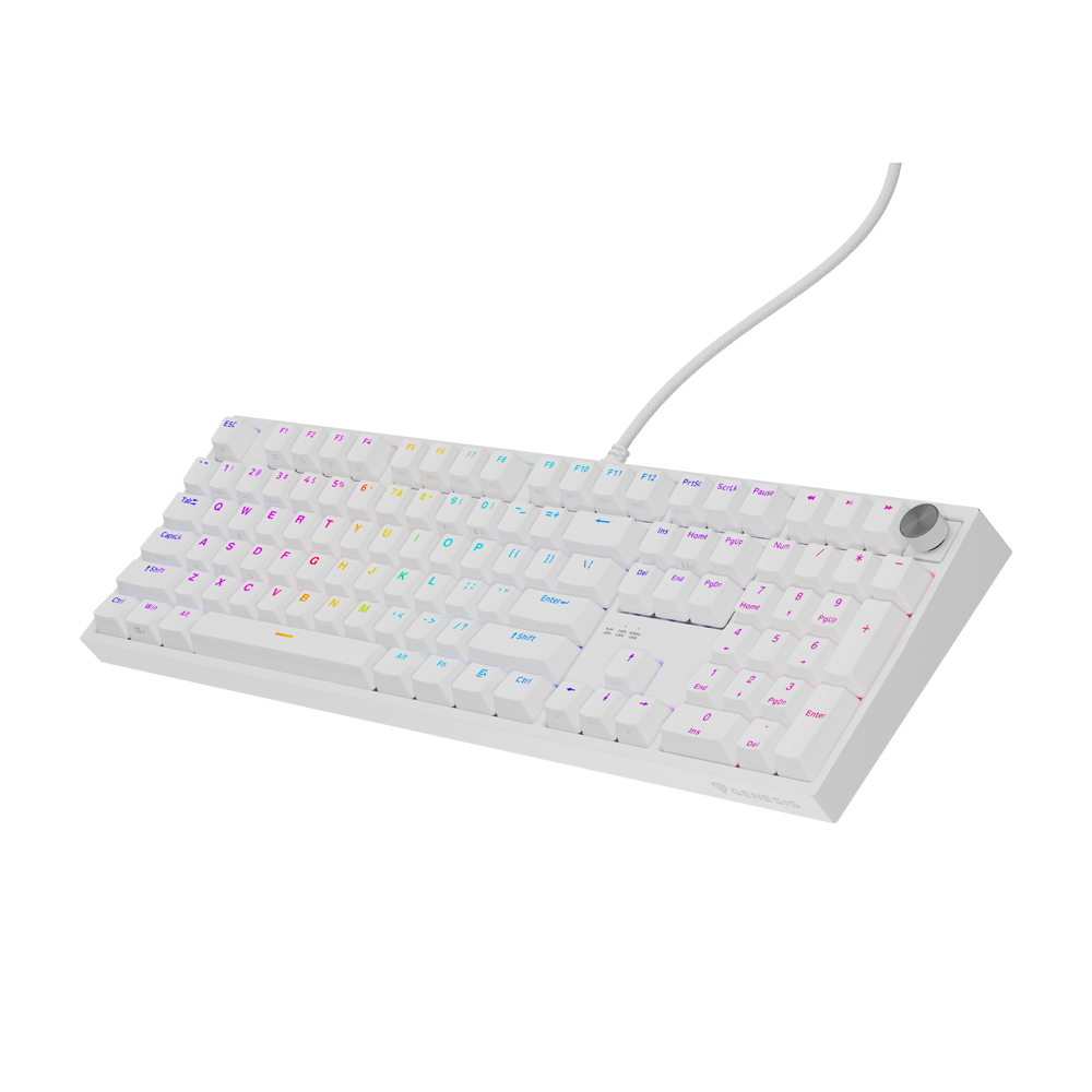 Genesis Mechanical Keyboard Thor 404 US Layout RGB Backlight Mechanical White Oetemu Peach Silent - Image 3
