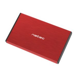 Natec External HDD/SSD Enclosure Rhino Go SATA 2.5" USB 3.0, Red