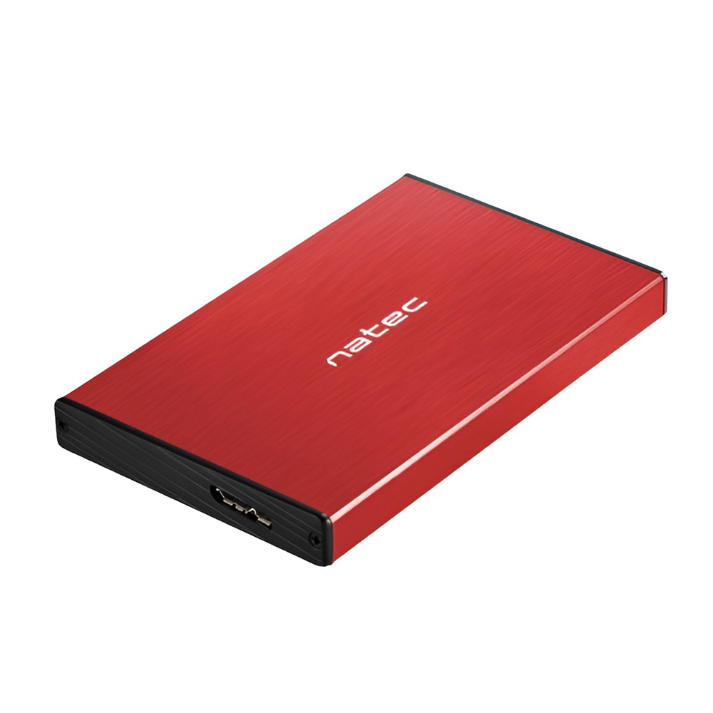 Natec External HDD/SSD Enclosure Rhino Go SATA 2.5" USB 3.0, Red - Image 2