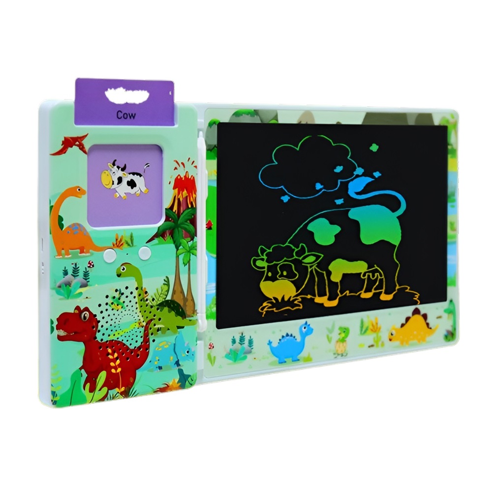 Newlight LCD writing tablet 8.5”with Talking Flash Card, Educational Toy, Green - Image 2