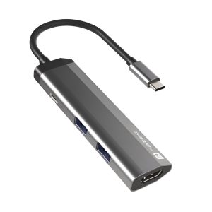 Natec Fowler Slim Usb-C Multiport Adapter 4 In 1  2x Usb 3.0 Hub, Hdmi 4k, Usb-C PD
