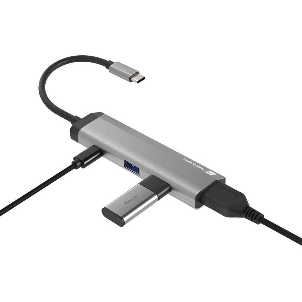 Natec Fowler Slim Usb-C Multiport Adapter 4 In 1 2x Usb 3.0 Hub, Hdmi 4k, Usb-C PD - Image 3