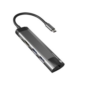 Natec Fowler Go Usb-C Multiport Adapter 5 In 1  2x Usb 3.0 Hub, Hdmi 4k, Usb-CPd, Rj45