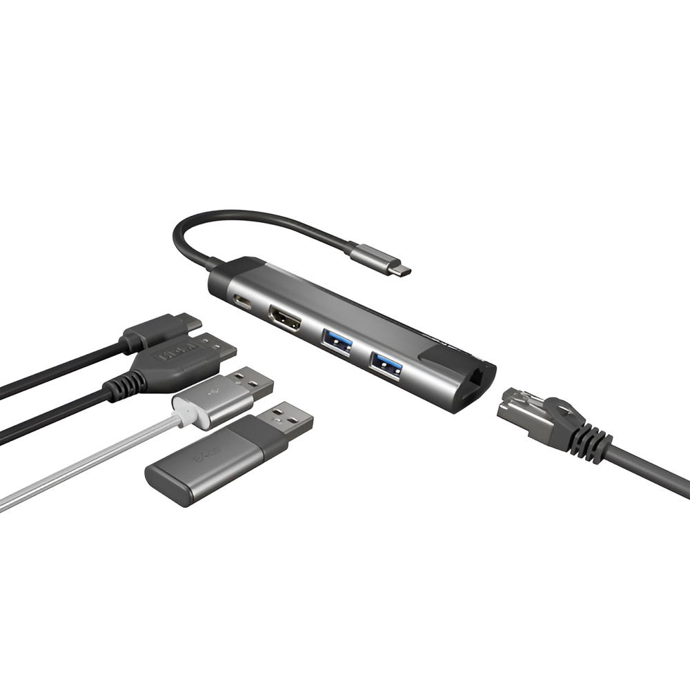 Natec Fowler Go Usb-C Multiport Adapter 5 In 1 2x Usb 3.0 Hub, Hdmi 4k, Usb-CPd, Rj45 - Image 3