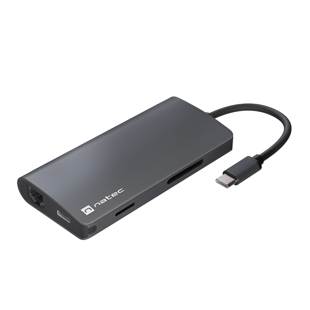 Natec Fowler Plus Hub Usb-c Multiport Adapter 8 In 1 Natec Fowler 2 V2 3x Usb 3.0 Hub, Hdmi 4k, Usb-C, Rj45, Sd, Micro Sd - Image 2