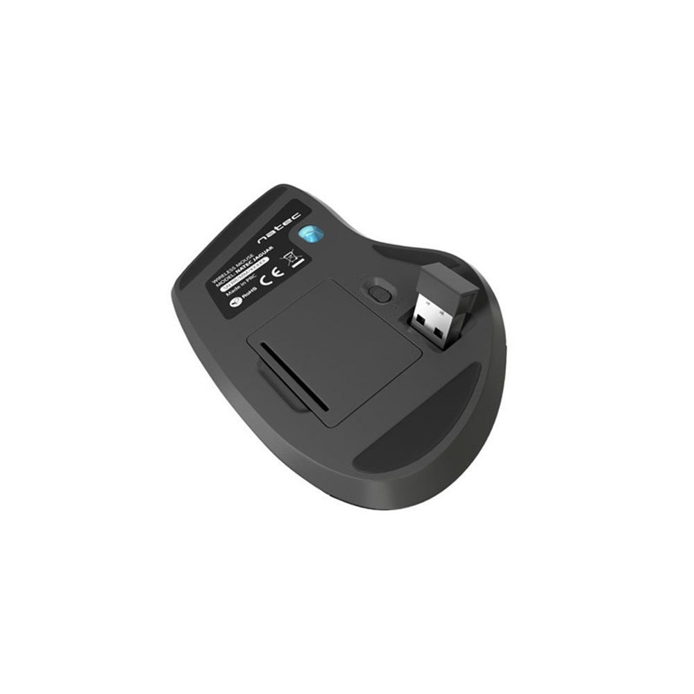 Natec Mouse Jaguar, 2400 DPI, Optical Wireless, Blue Sense, Black-Grey - Image 2
