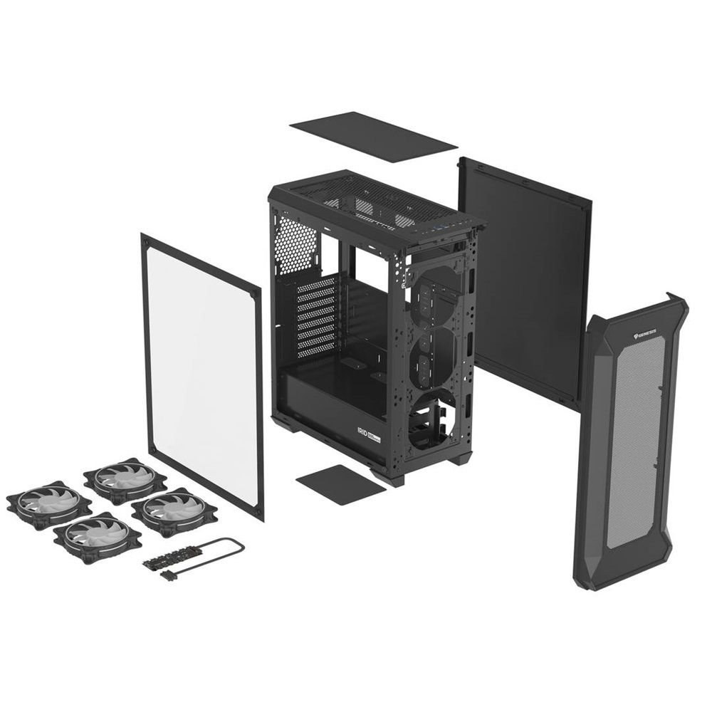 Genesis Case Irid 505, ARGB, V2 MATX Mini Tower Window, Black - Image 3