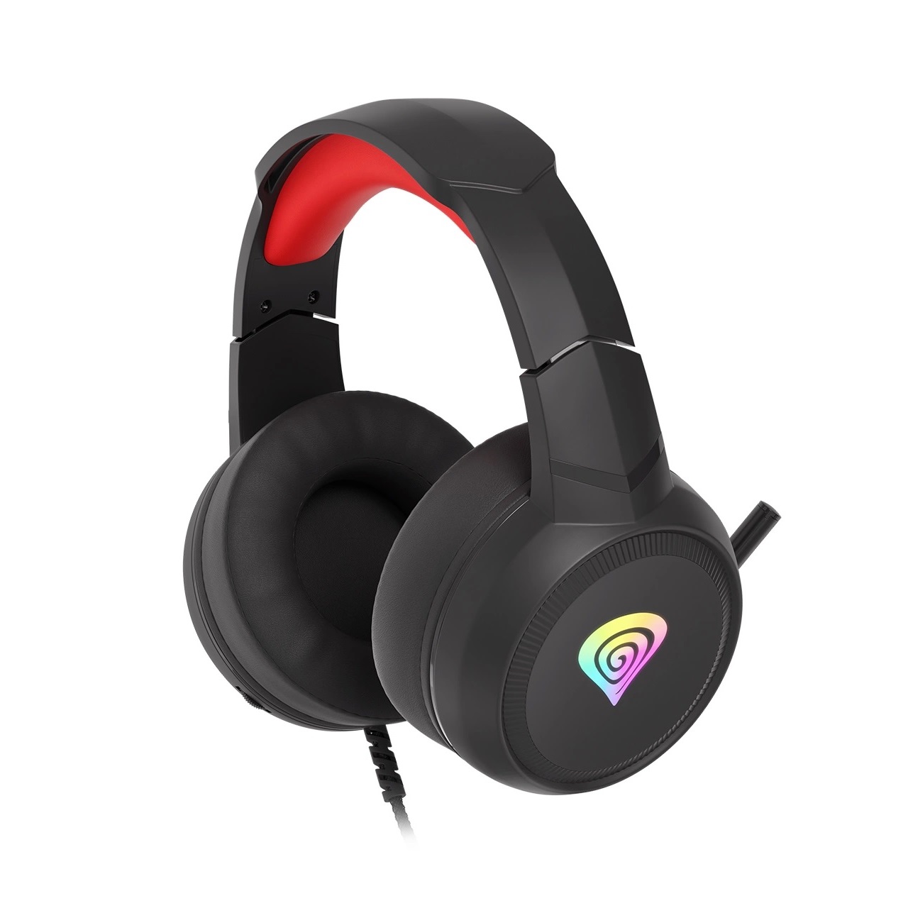 Genesis Headset Neon 200, Stereo, Microphone, RGB Backlight, Black-Red - Image 2