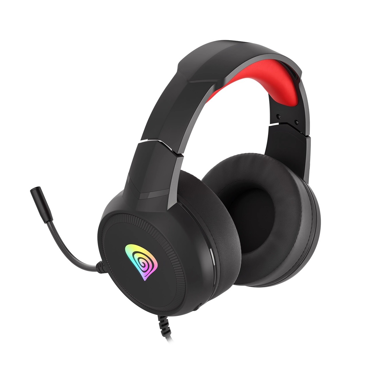 Genesis Headset Neon 200, Stereo, Microphone, RGB Backlight, Black-Red - Image 3