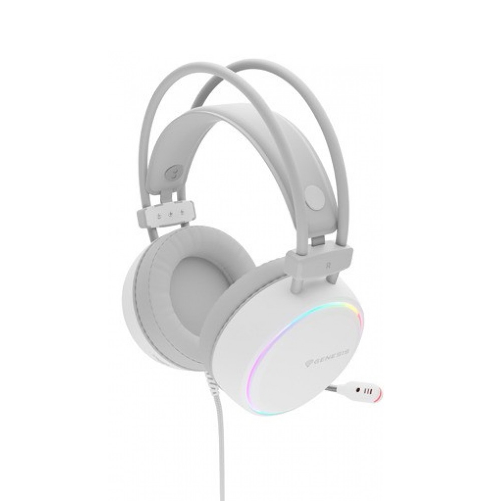 Genesis Headset Neon 613 with Microphone Stereo, RGB, White - Image 2