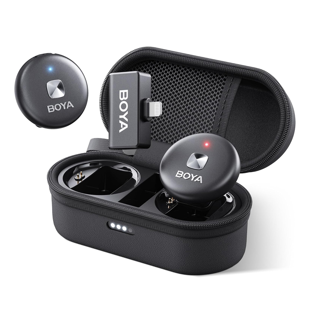 Boya Wireless Microphone Dual-Channel System (Omic-D-B), Lightning Jack, Black - Image 2