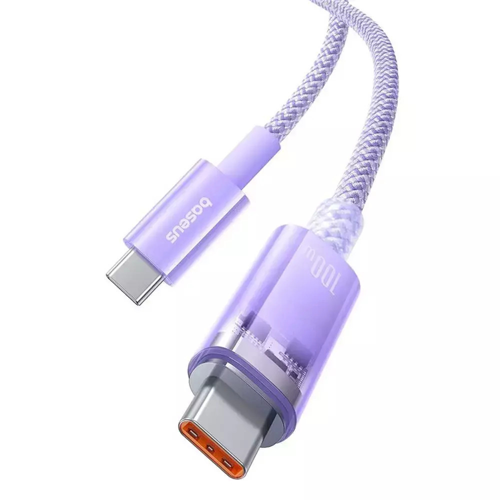 Baseus Cable Explorer Smart Temperature Type-C to Type-C 5A 100W 2m, Nebula Purple - Image 2