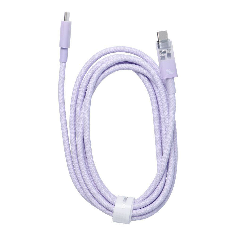 Baseus Cable Explorer Smart Temperature Type-C to Type-C 5A 100W 2m, Nebula Purple - Image 3